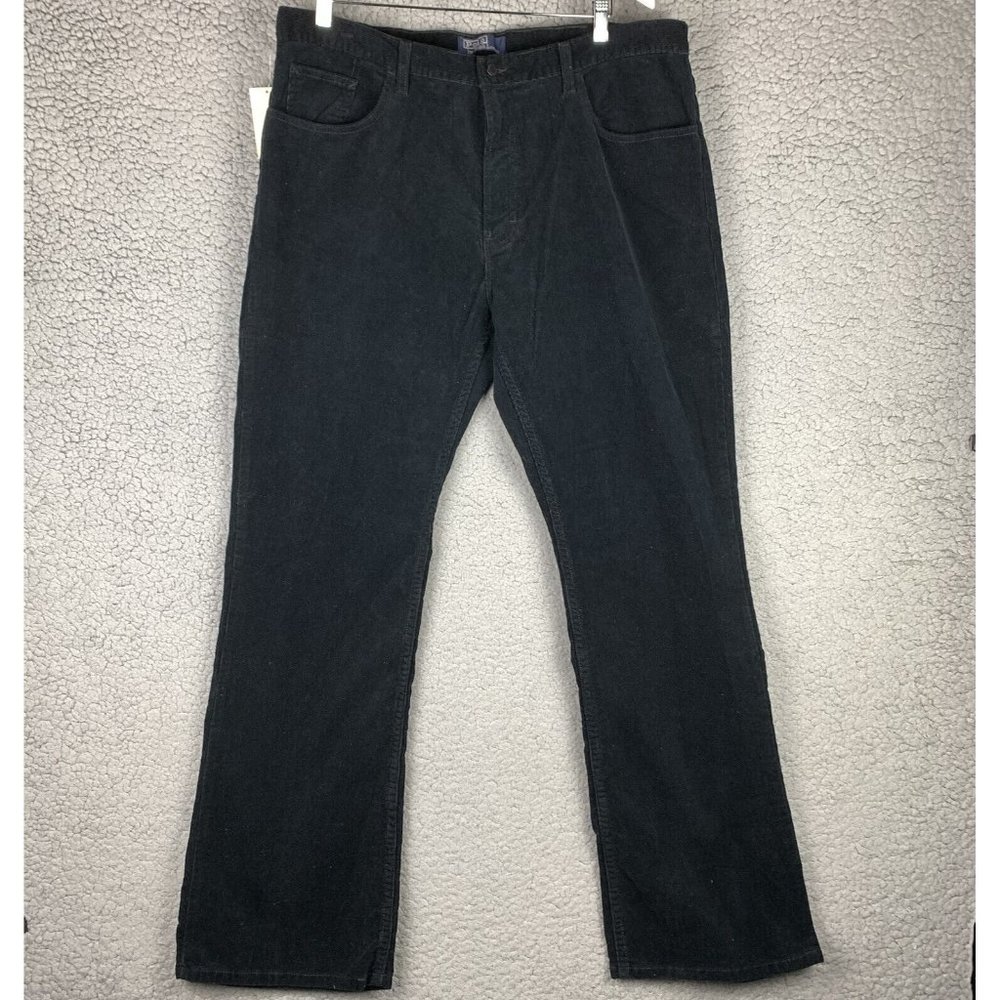 Vintage Polo Ralph Lauren Corduroy Pant‎ Andrew Flat Front 38x32 Navy Blue NEW